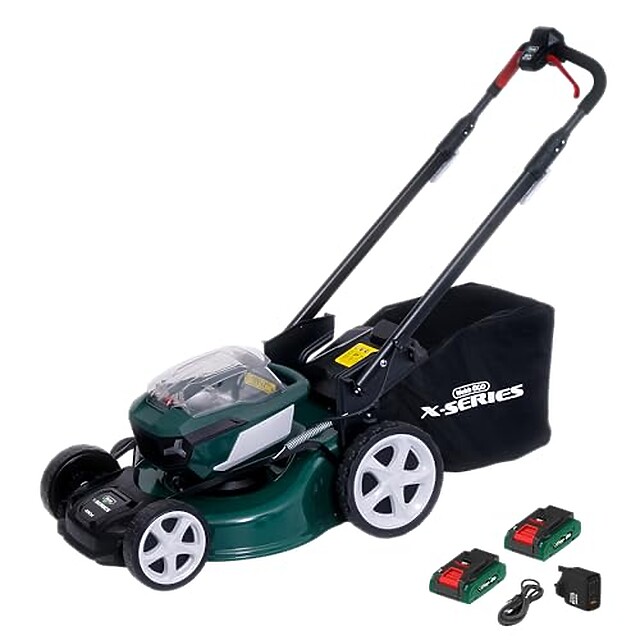 Webb 40V Self-Propelled Lawnmower (47cm, 2 x 4Ah Batteries)